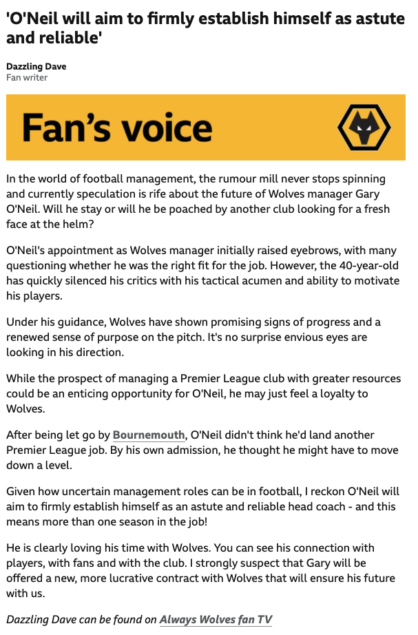 Wolves News: WILL WOLVES MANAGER GARY O’NEIL GET POACHED IN THE SUMMER?