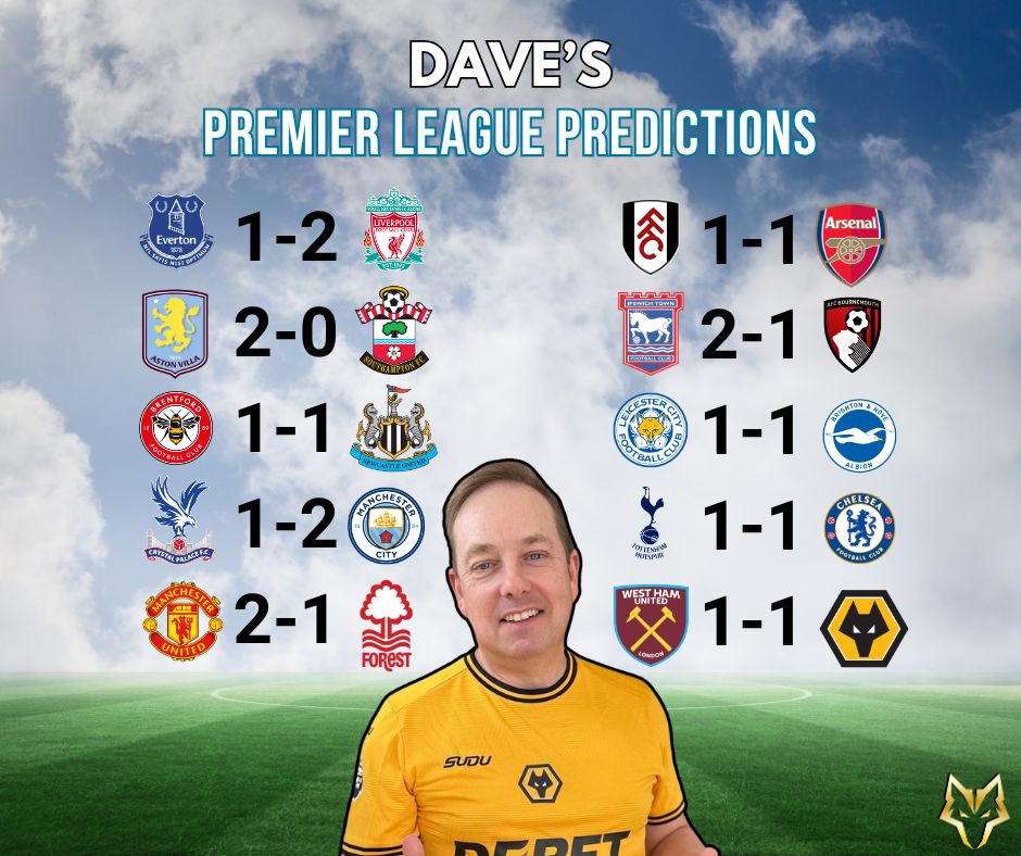 HERE'S DAVE & EM'S PREDICTIONS FOR THE MID WEEK PREMIER LEAGUE MATCHES